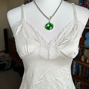 JCPenney Cream Lace Detail Slip